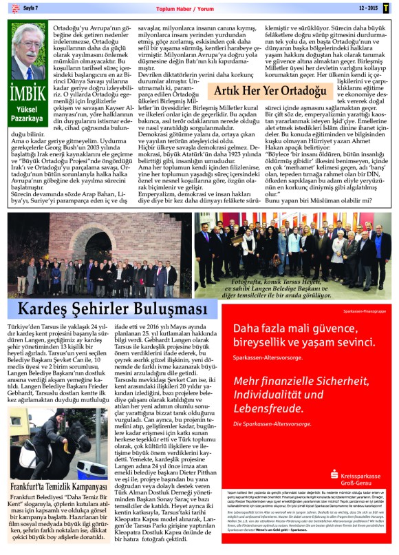 Toplum Gazetesi Aralık 2015 / Hessen Toplum Zeitung Dez. 2015