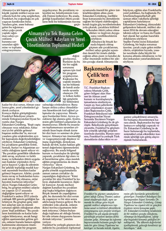 Toplum Gazetesi Şubat 2016